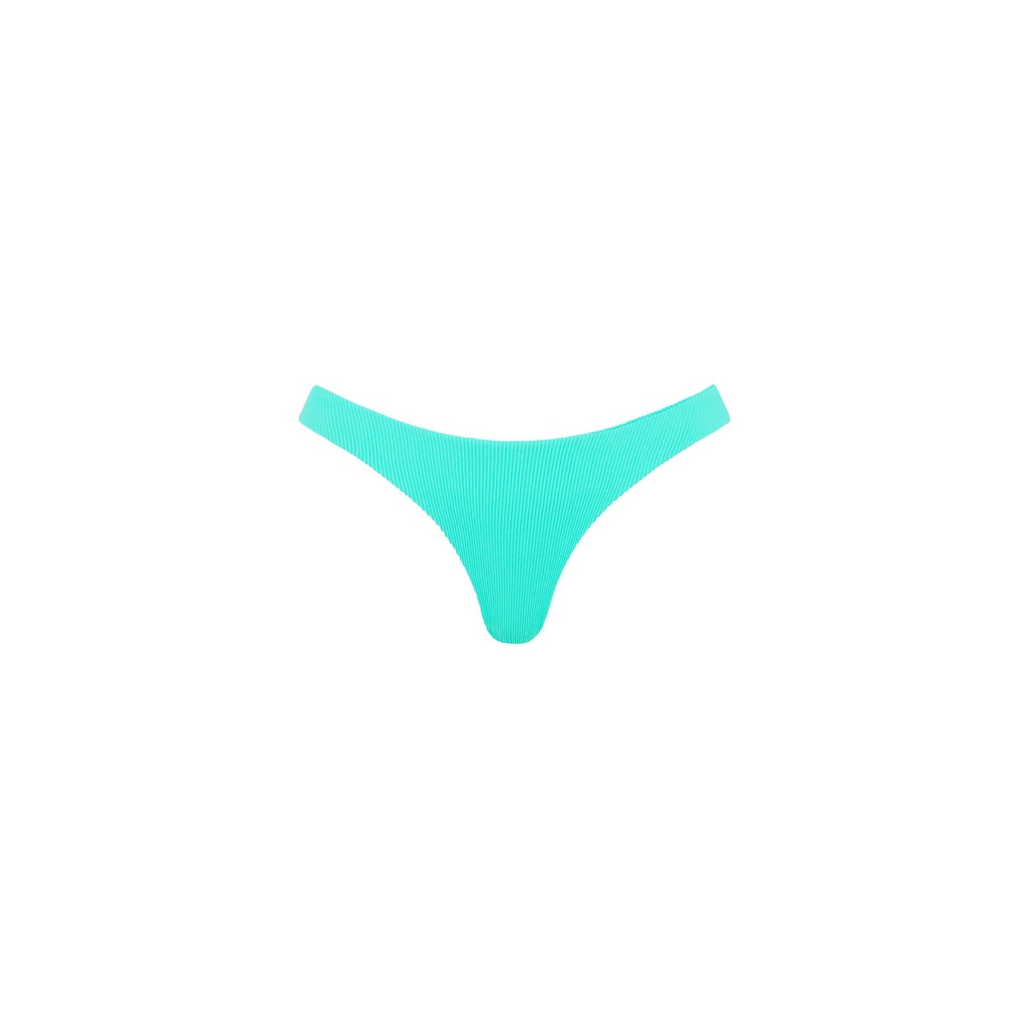 Minimal Full Coverage Bikini Bottom - Aqua Ribbed sold by Kulani Kinis