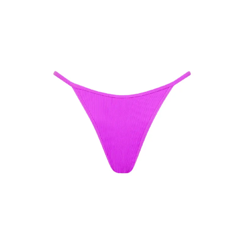 Tanning Thong Bikini Bottom - Electric Violet Ribbed sold by Kulani Kinis