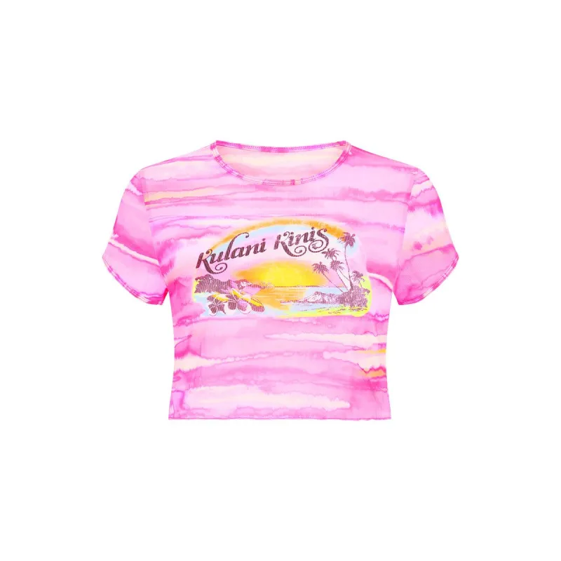 Mesh Cropped Tee - Pink Playa sold by Kulani Kinis