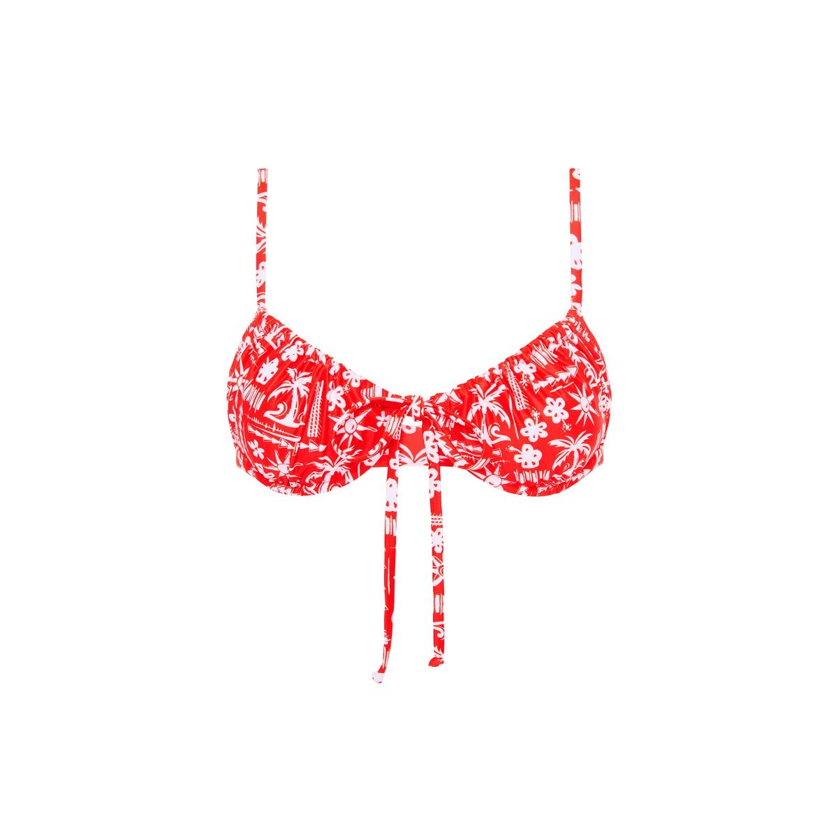 Ruched Underwire Bra Bikini Top - Hula Hibiscus sold by Kulani Kinis