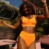 High Hip Cheeky Bikini Bottom - Papaya Ribbed sold by Kulani Kinis
