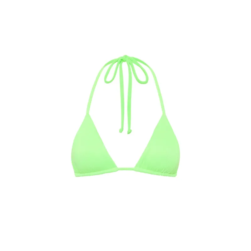 Slide Triangle Bikini Top - Luau Lime Ribbed sold by Kulani Kinis