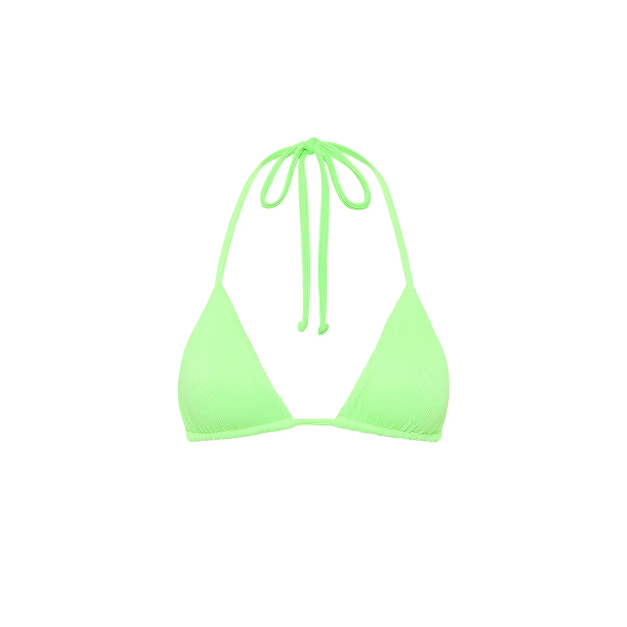 Slide Triangle Bikini Top - Luau Lime Ribbed sold by Kulani Kinis