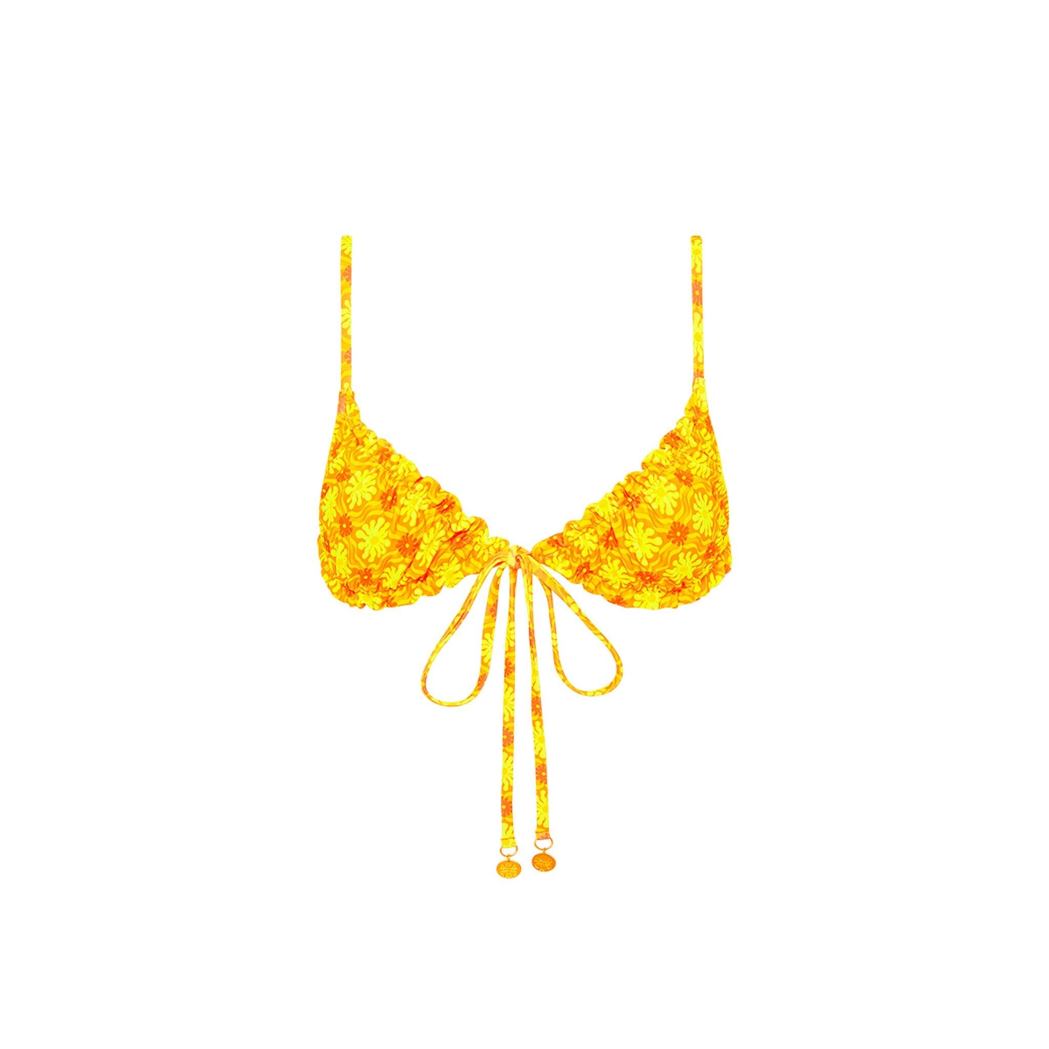 Ruched Bralette Bikini Top - Lemontini sold by Kulani Kinis