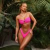 Strapless Bandeau Bikini Top - Flamingo Pink Ribbed sold by Kulani Kinis