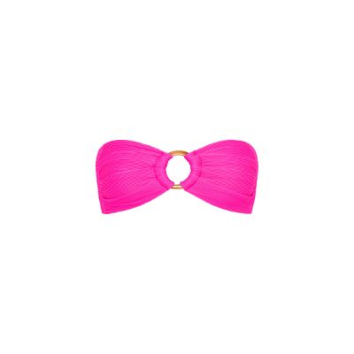 Strapless Bandeau Bikini Top - Flamingo Pink Ribbed sold by Kulani Kinis
