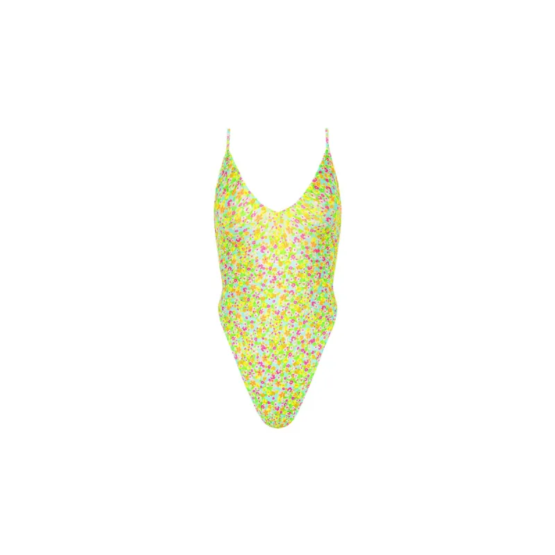 Plunge Cross Back One Piece - Wild Flower sold by Kulani Kinis