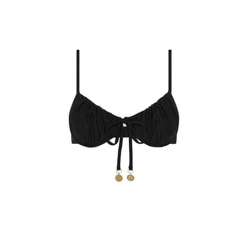 Ruched Underwire Bra Bikini Top - Moonlight Black sold by Kulani Kinis