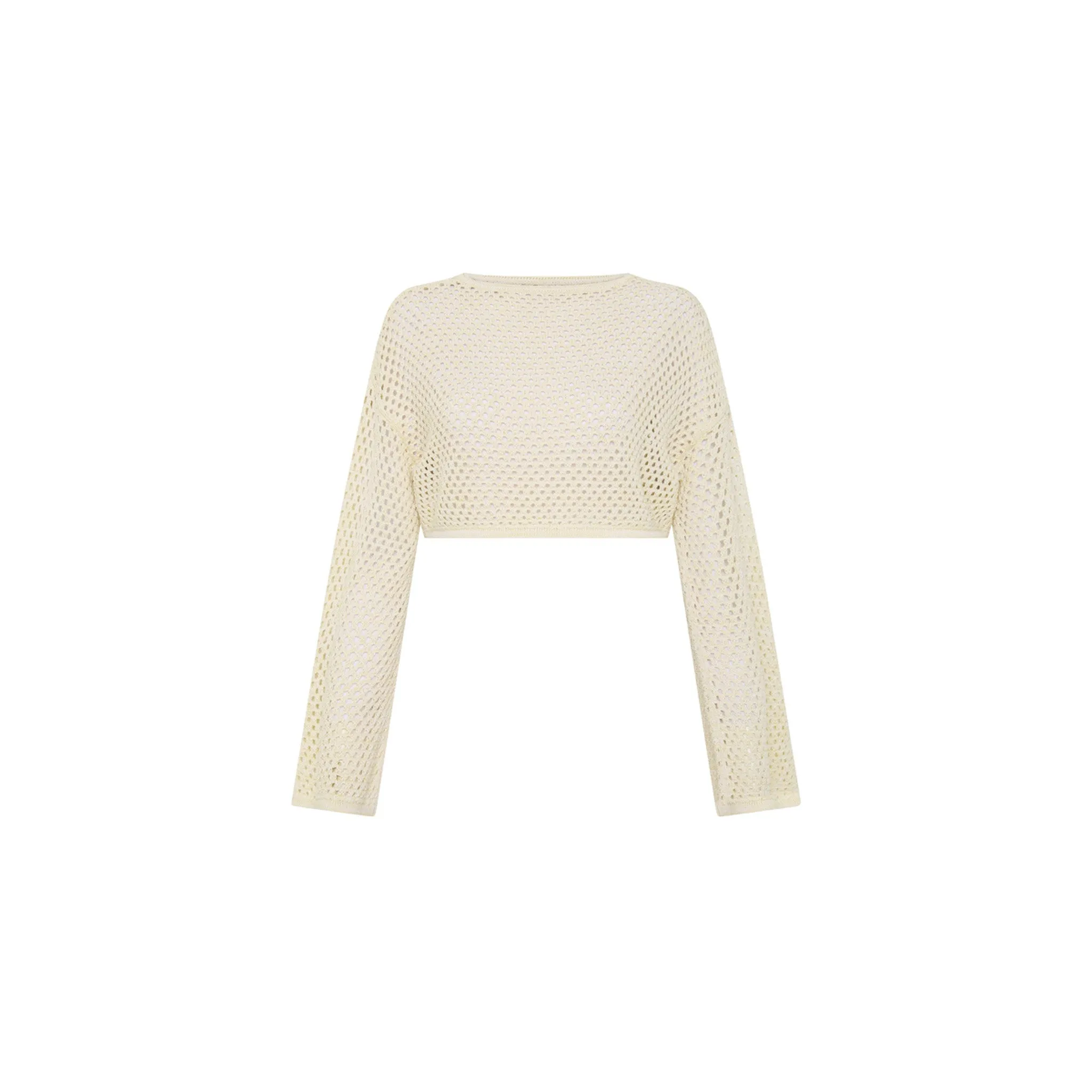 Crochet Long Sleeve Crop - Sand Sparkle sold by Kulani Kinis