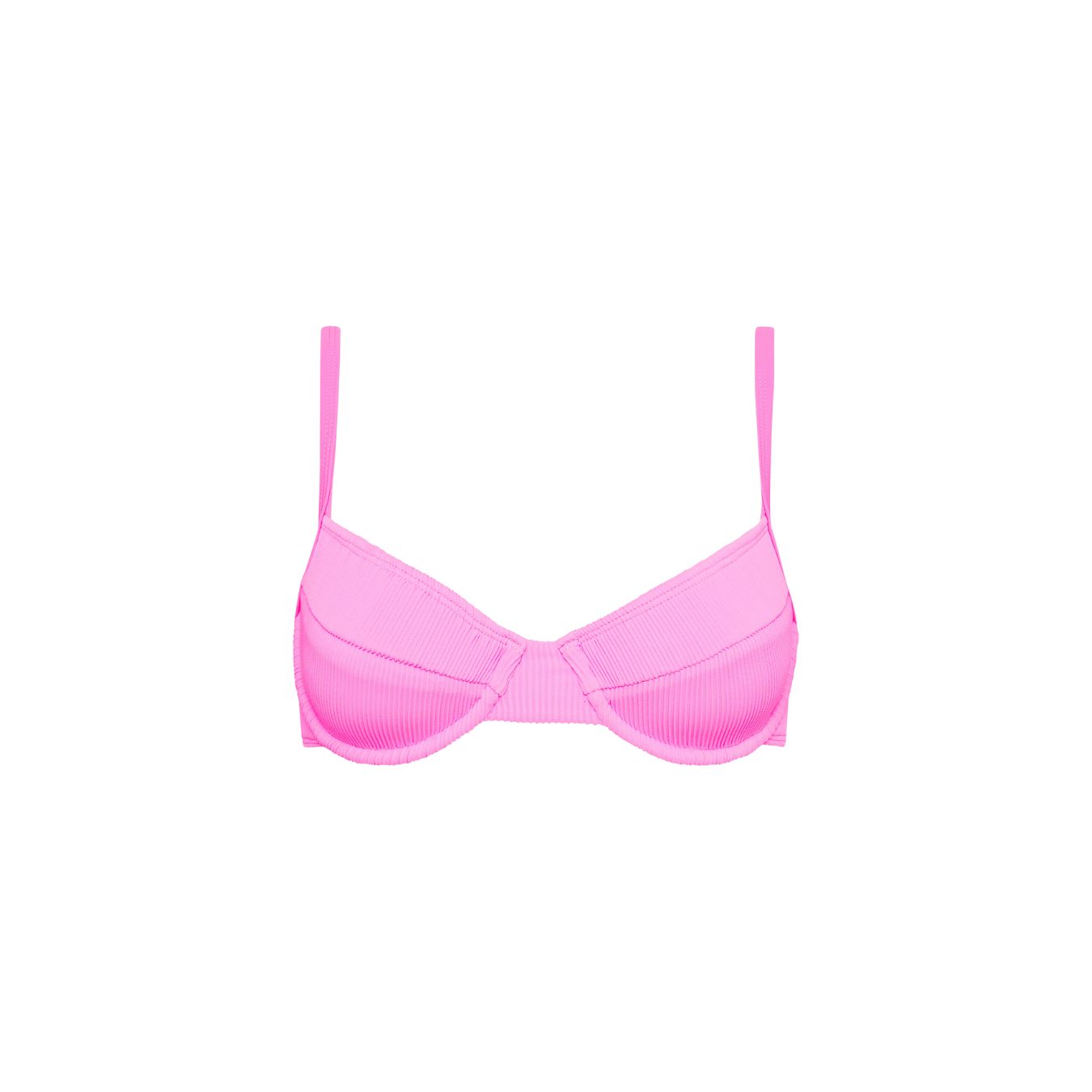 Ditzy Underwire Bra Bikini Top - Bubblegum Pink Ribbed sold by Kulani Kinis