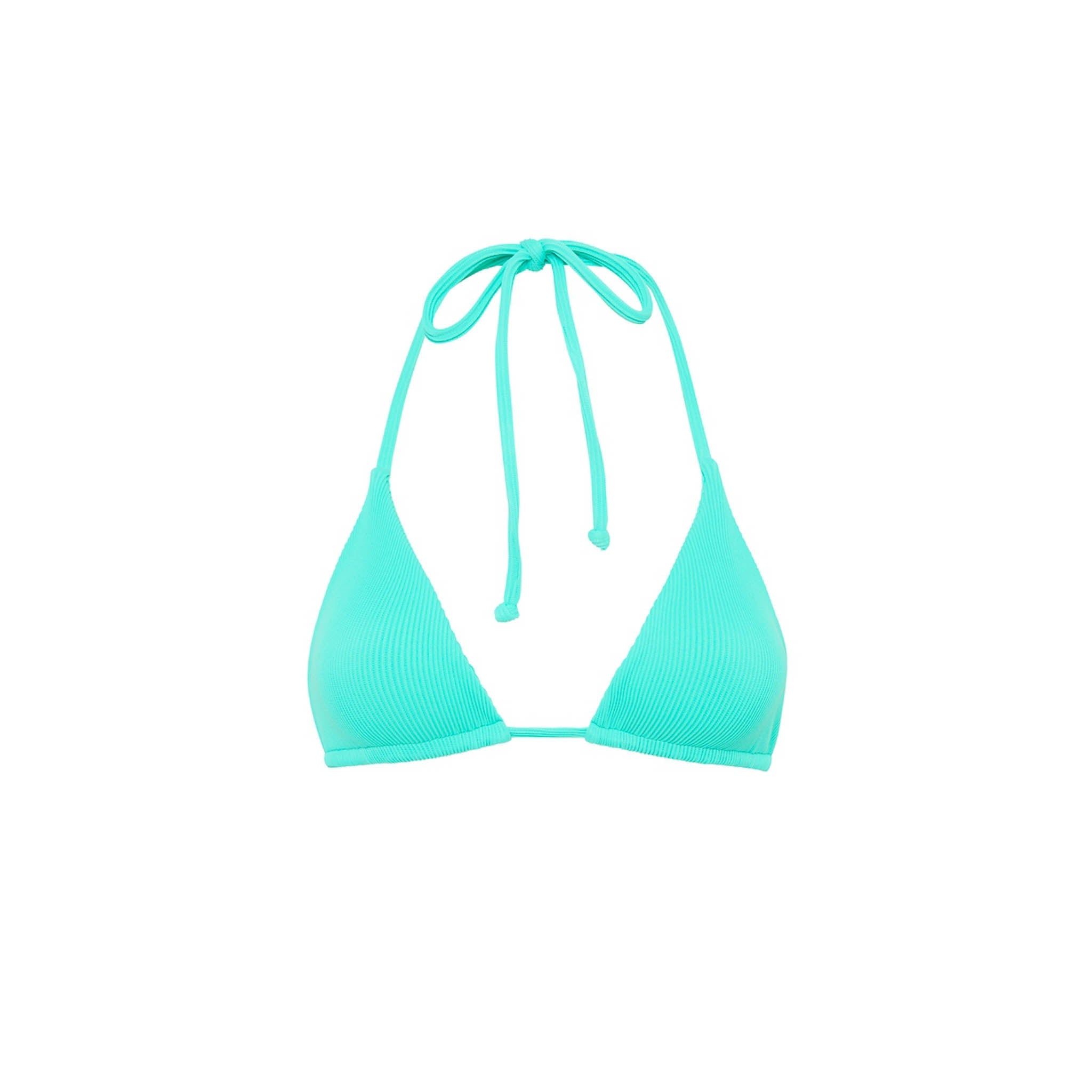 Slide Triangle Bikini Top - Aqua Ribbed sold by Kulani Kinis