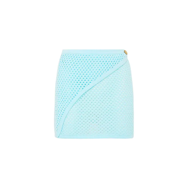 Crochet Knit Wrap Skirt - Cloud Blue sold by Kulani Kinis