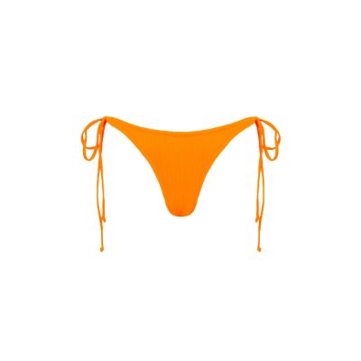 Full Coverage Tie Side Bikini Bottom - Papaya Ribbed sold by Kulani Kinis