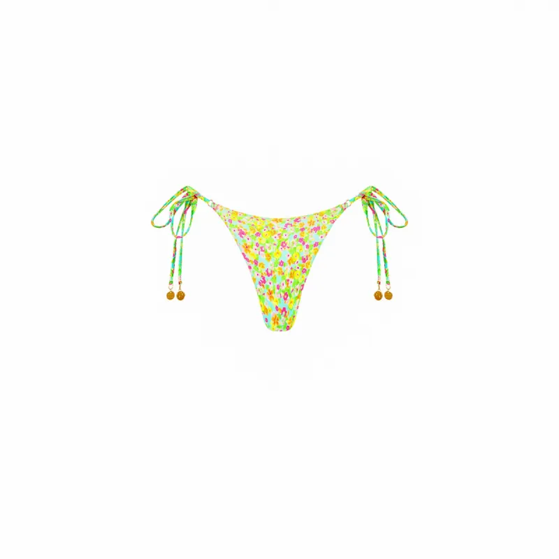 Thong Tie Side Bikini Bottom - Wild Flower sold by Kulani Kinis