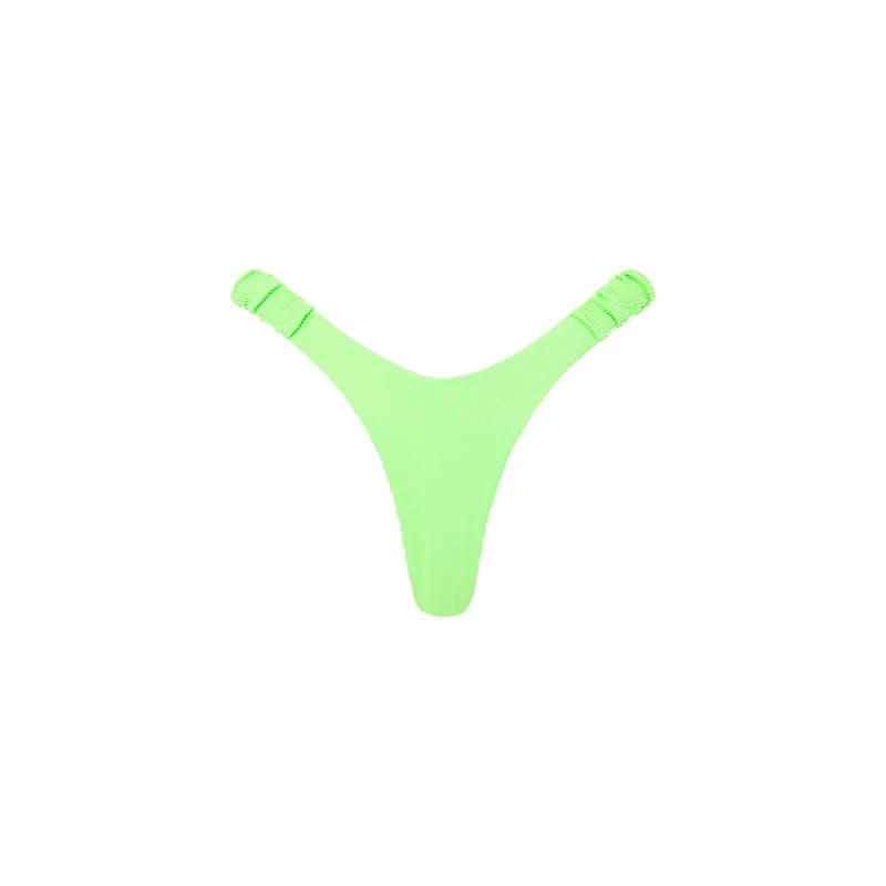 Retro Y Thong Bikini Bottom - Luau Lime Ribbed sold by Kulani Kinis