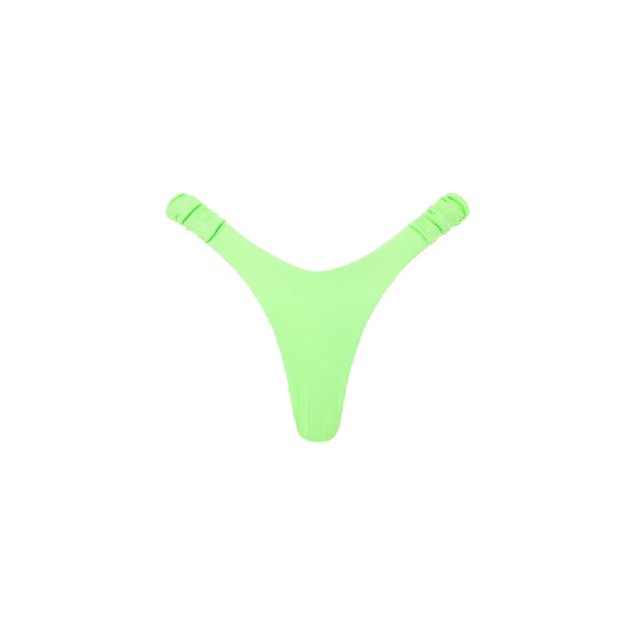 Retro Y Thong Bikini Bottom - Luau Lime Ribbed sold by Kulani Kinis