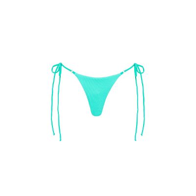 Thong Tie Side Bikini Bottom - Aqua Ribbed sold by Kulani Kinis