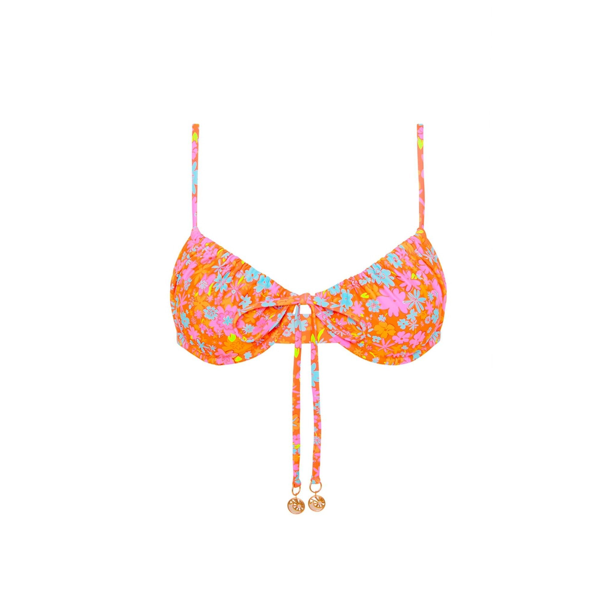 Ruched Underwire Bra Bikini Top - Dandelion Daze sold by Kulani Kinis