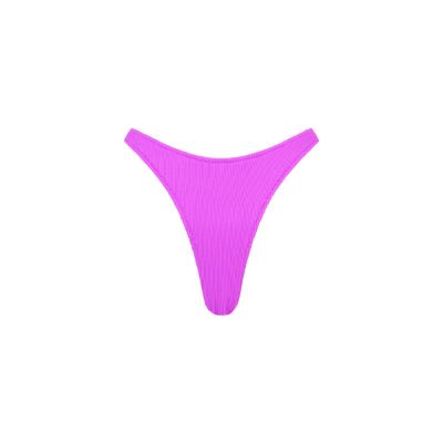 High Leg Vintage Bikini Bottom - Electric Violet Ribbed sold by Kulani Kinis