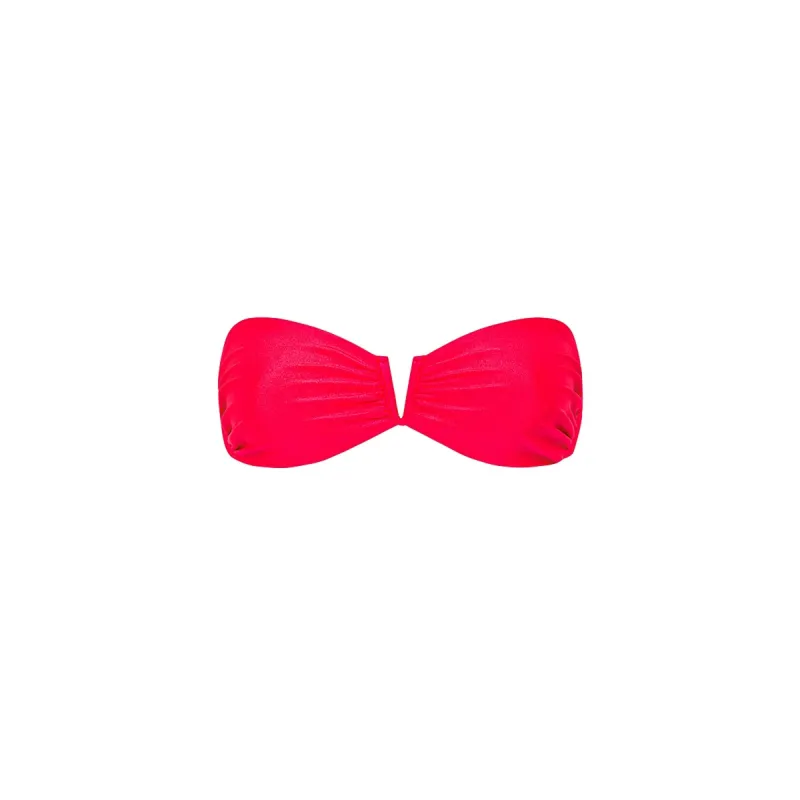 V Strapless Bandeau Bikini Top - Neon Rose sold by Kulani Kinis
