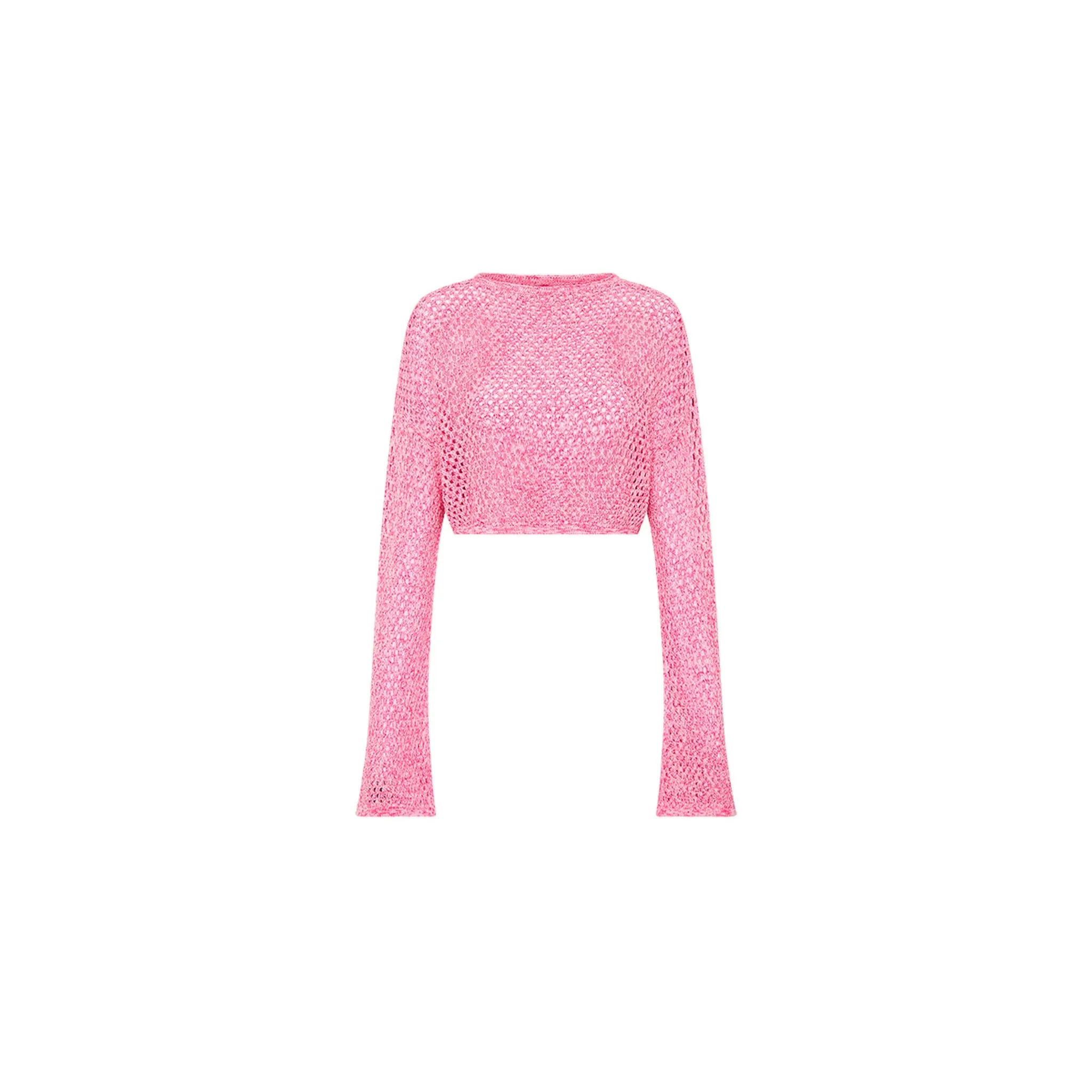 Crochet Long Sleeve Crop - Rose Pink sold by Kulani Kinis