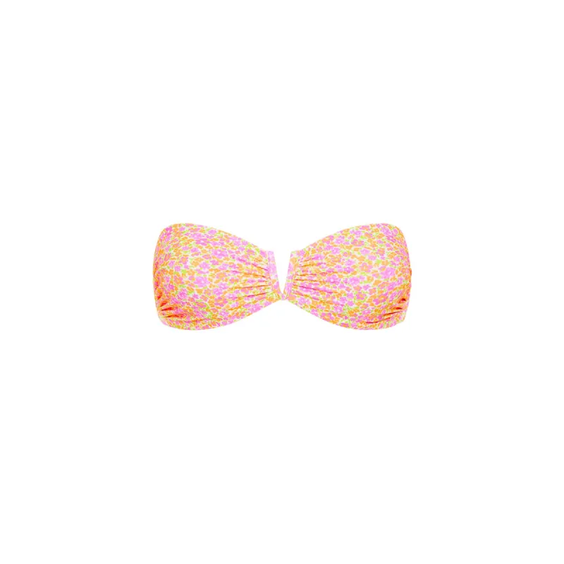 V Strapless Bandeau Bikini Top - Champagne Blossom sold by Kulani Kinis