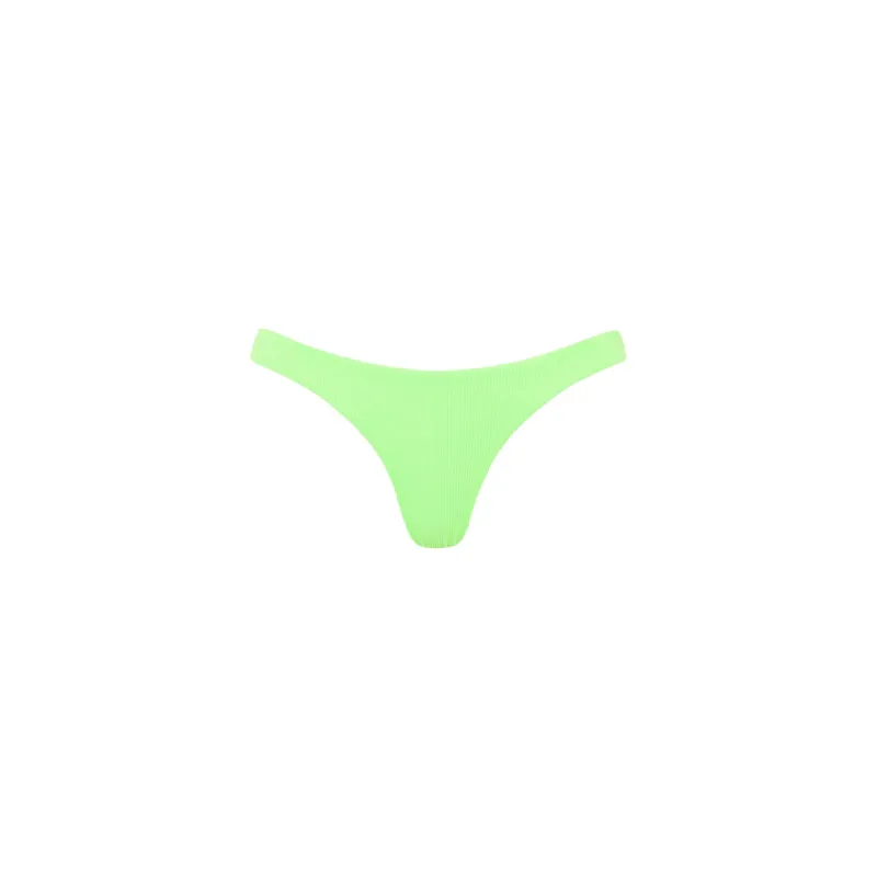 Minimal Cheeky Bikini Bottom -  Luau Lime Ribbed sold by Kulani Kinis