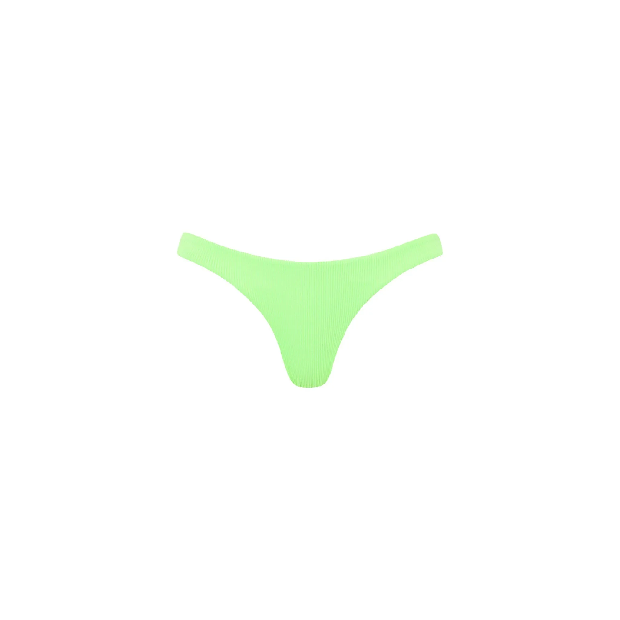 Minimal Cheeky Bikini Bottom - Luau Lime Ribbed sold by Kulani Kinis