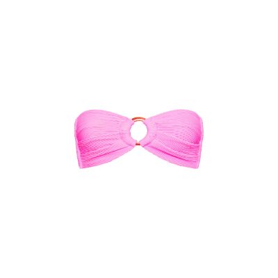 Strapless Bandeau Bikini Top - Bubblegum Pink Ribbed sold by Kulani Kinis