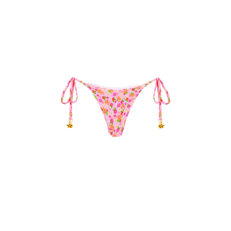 Thong Tie Side Bikini Bottom - Frangipani Fever sold by Kulani Kinis
