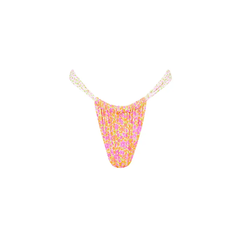 Ruched Thong Bikini Bottom - Champagne Aura sold by Kulani Kinis