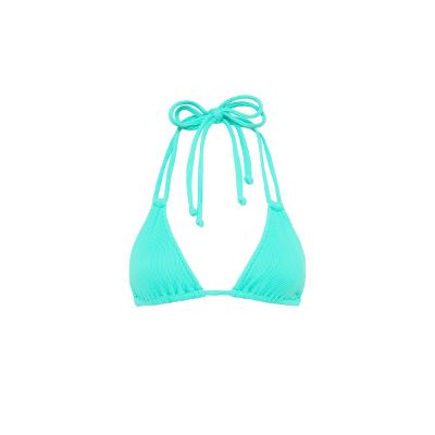 Halter Bralette Bikini Top - Aqua Ribbed sold by Kulani Kinis