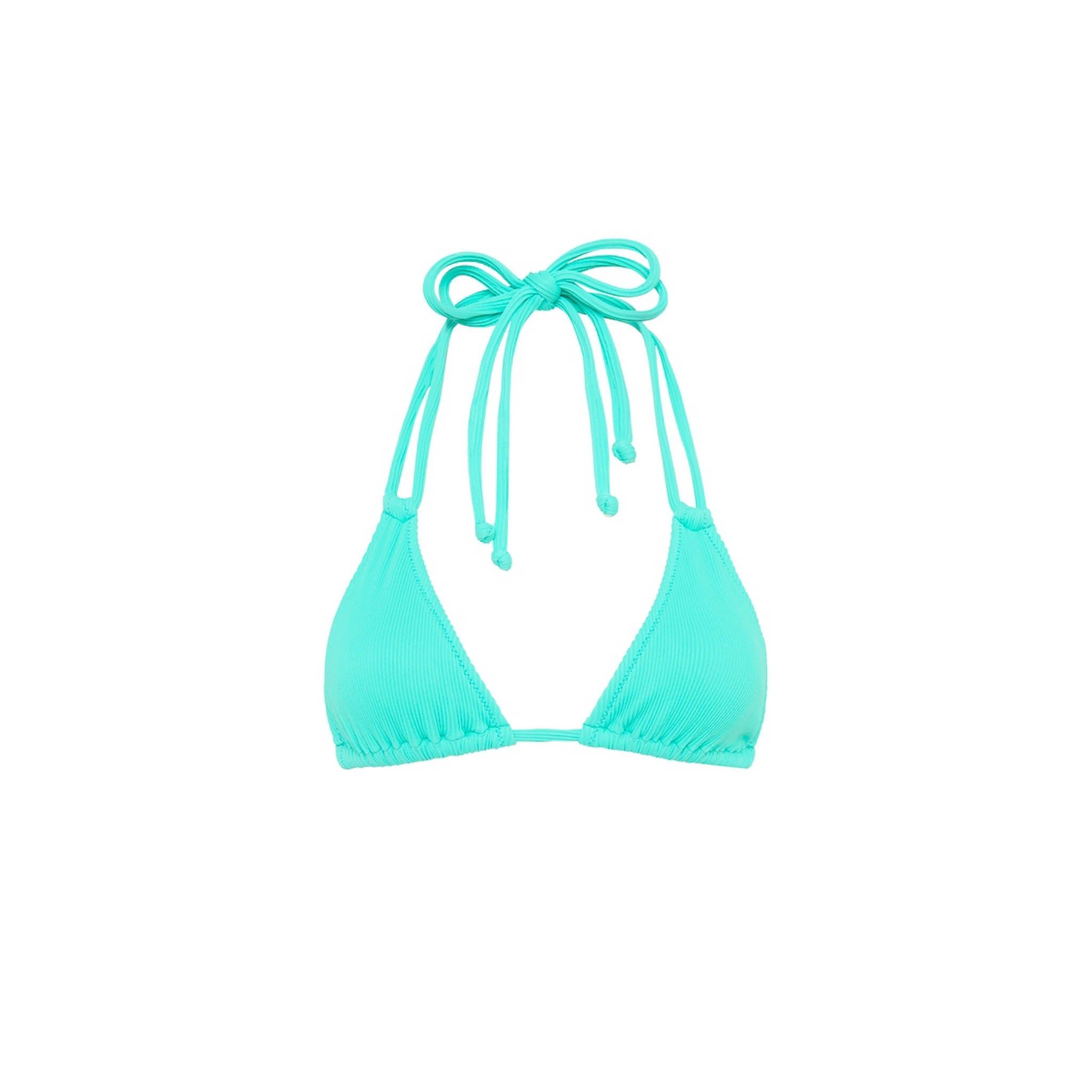 Halter Bralette Bikini Top - Aqua Ribbed sold by Kulani Kinis