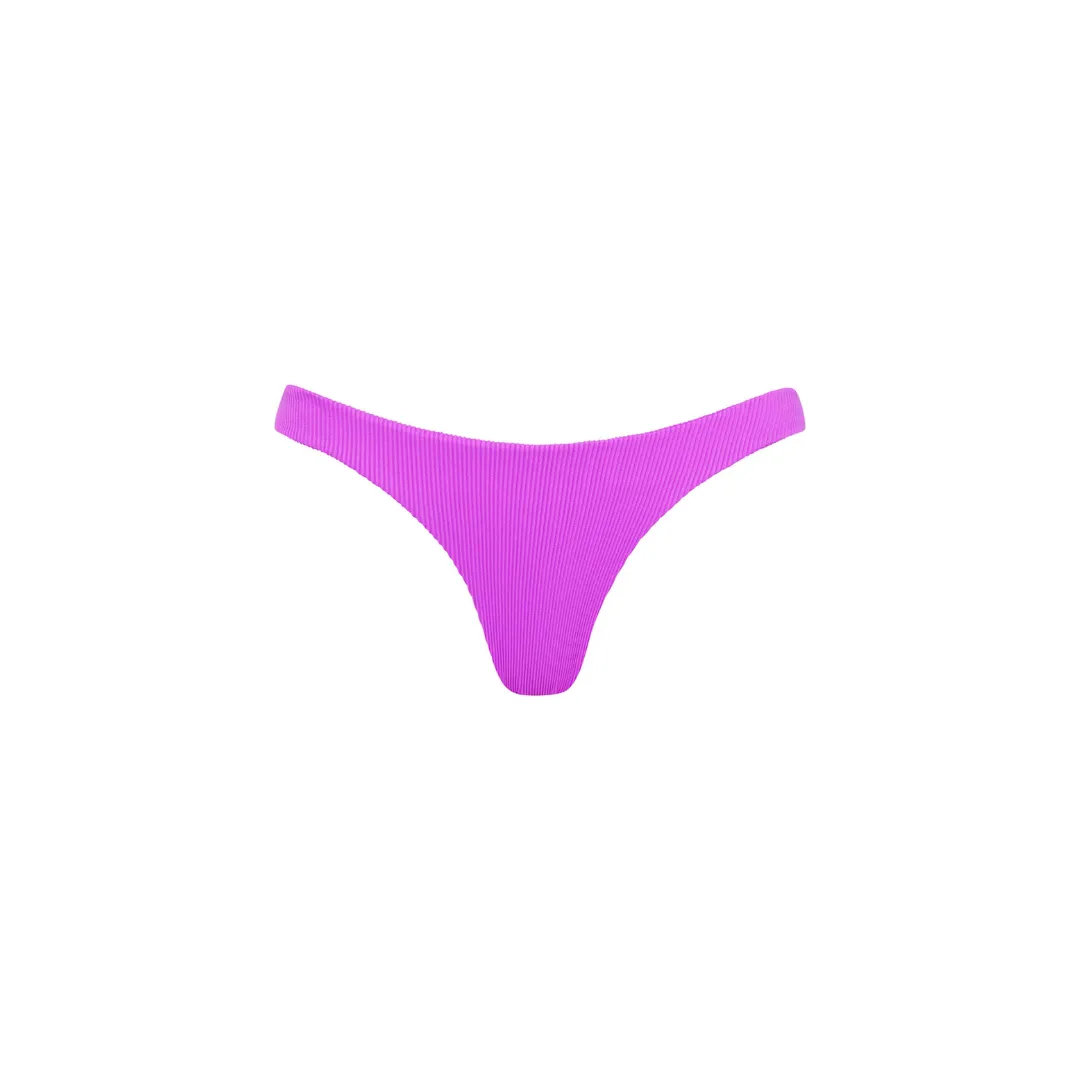 Minimal Cheeky Bikini Bottom - Electric Violet Ribbed sold by Kulani Kinis