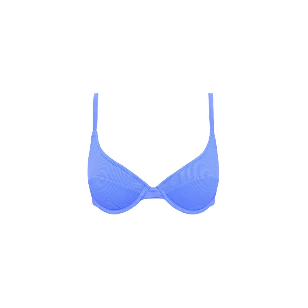 Padded Underwire Bra Bikini Top - Breezy Blue Ribbed sold by Kulani Kinis