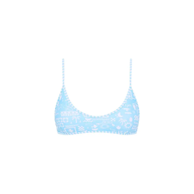 Minimal Tie Back Bikini Top - Cloud Kisses sold by Kulani Kinis