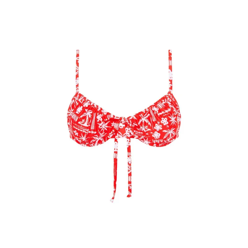 Ruched Underwire Bra Bikini Top - Hula Hibiscus sold by Kulani Kinis