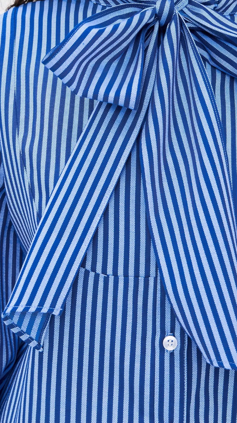 Pussybow Cotton Button Down Stripe Shirt - Pre Order sold by House of Aama product image thumbnail 3