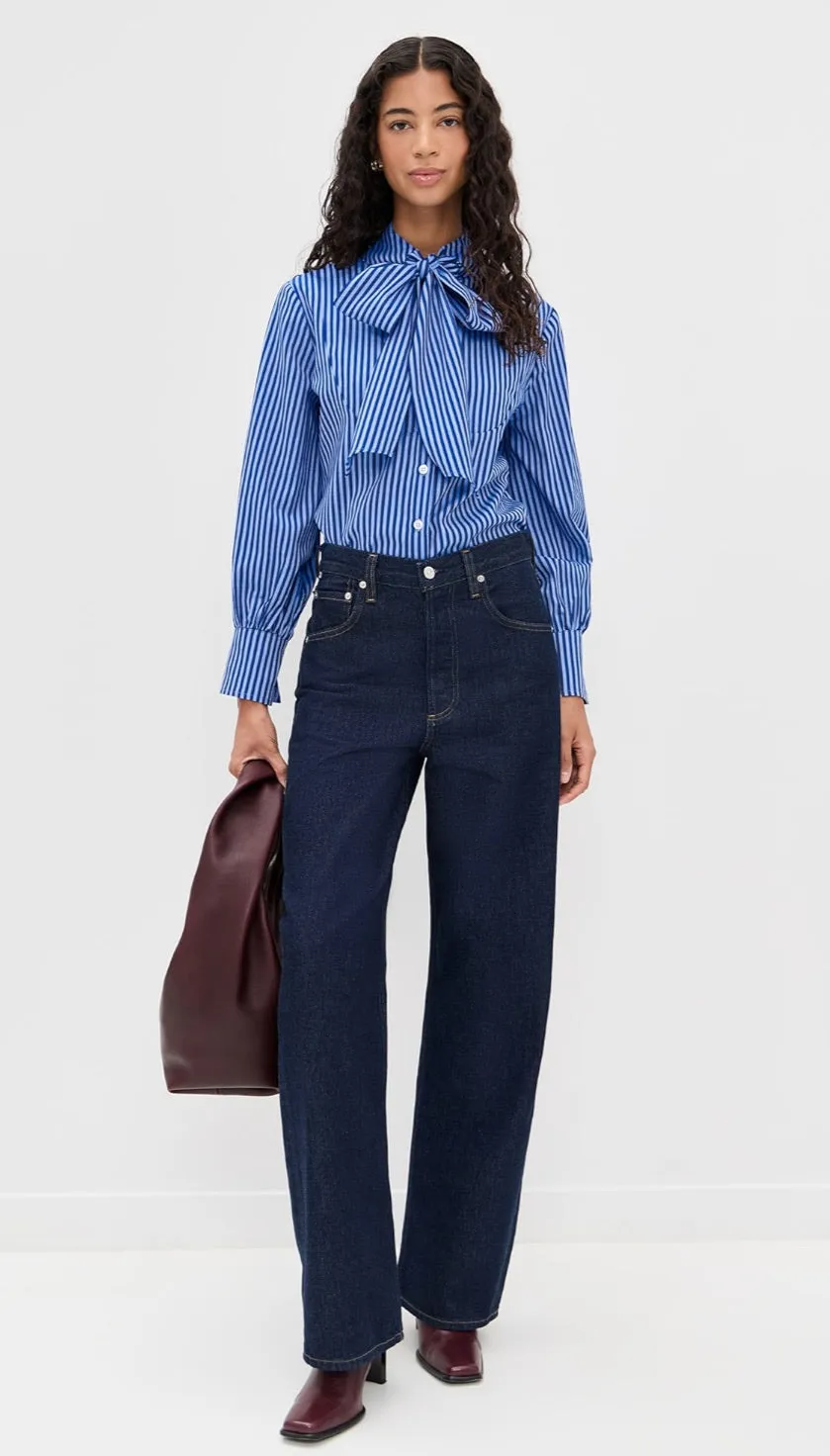 Pussybow Cotton Button Down Stripe Shirt - Pre Order sold by House of Aama product image thumbnail 2