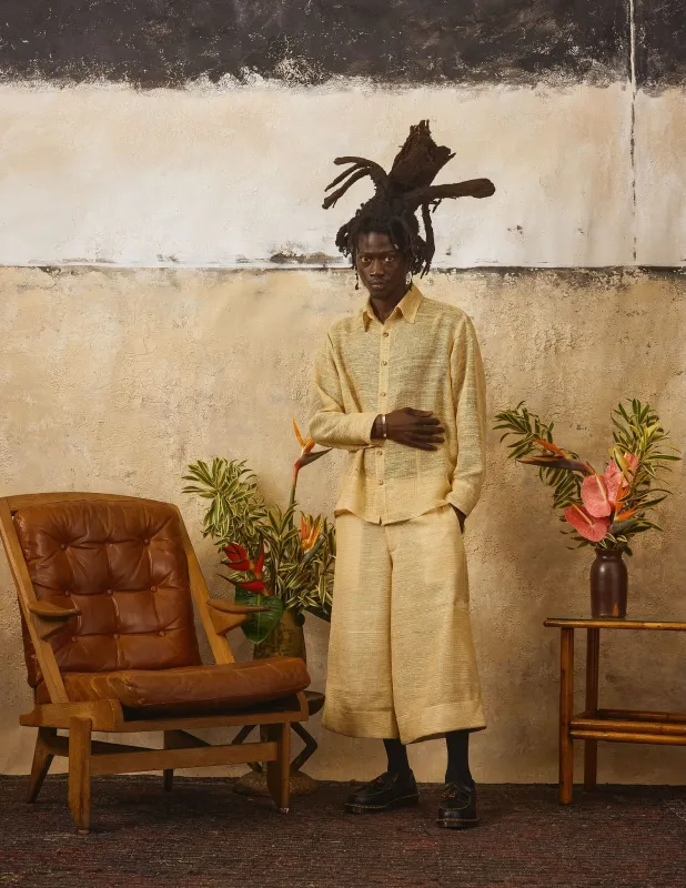 Natural Button Up-Pre-Order made by House of Aama