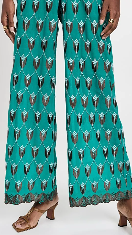 Oya Palazzo Jumper - Teal/Brown sold by House of Aama product image thumbnail 2
