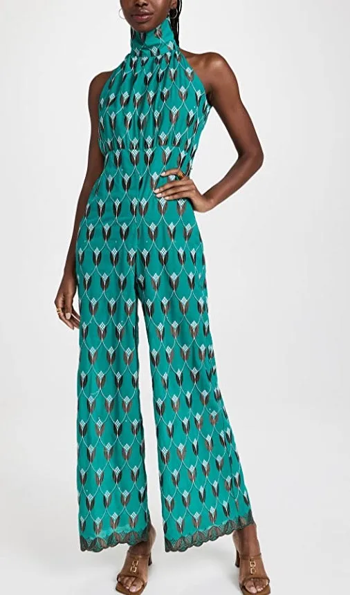 Oya Palazzo Jumper - Teal/Brown sold by House of Aama