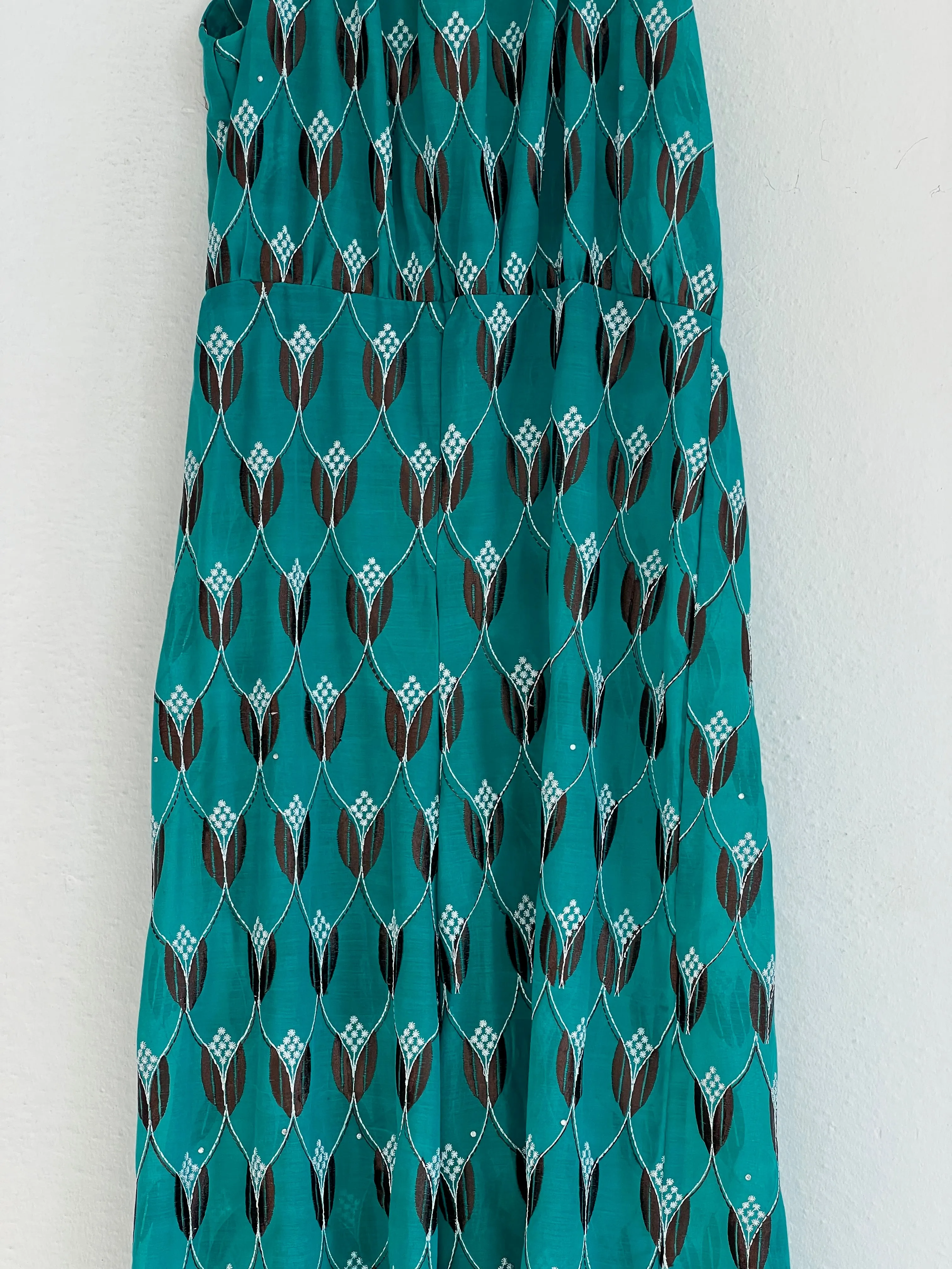 Oya Palazzo Jumper - Teal/Brown sold by House of Aama product image thumbnail 5
