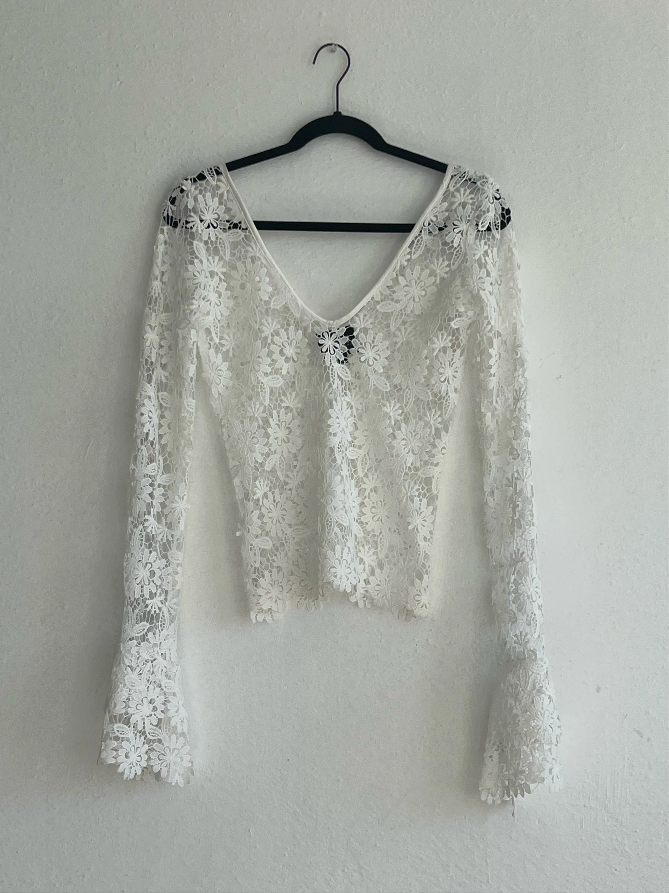 Storyteller V-Neck Lace Crochet Top-Pre-Order sold by House of Aama
