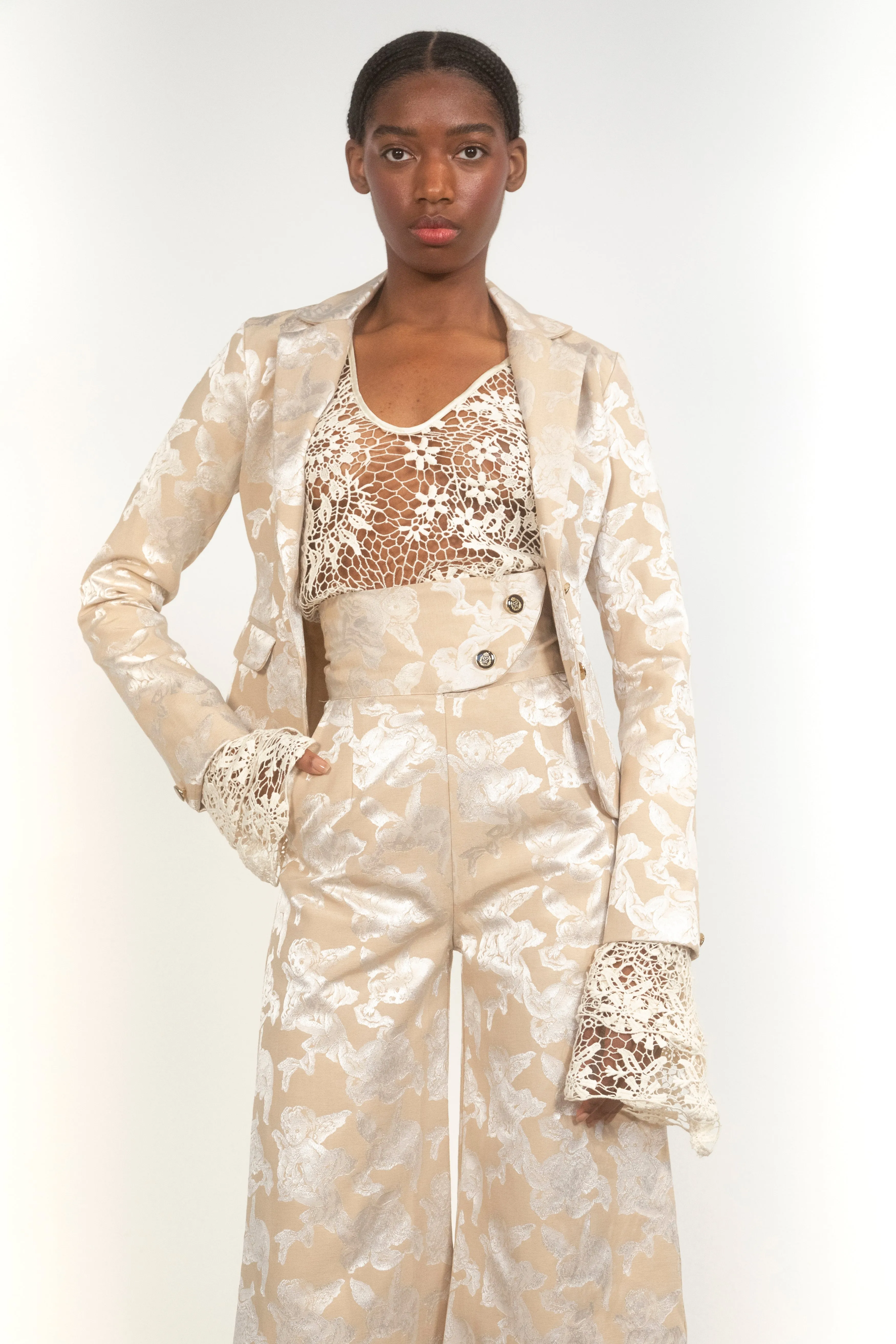 Storyteller V-Neck Lace Crochet Top-Pre-Order sold by House of Aama product image thumbnail 4