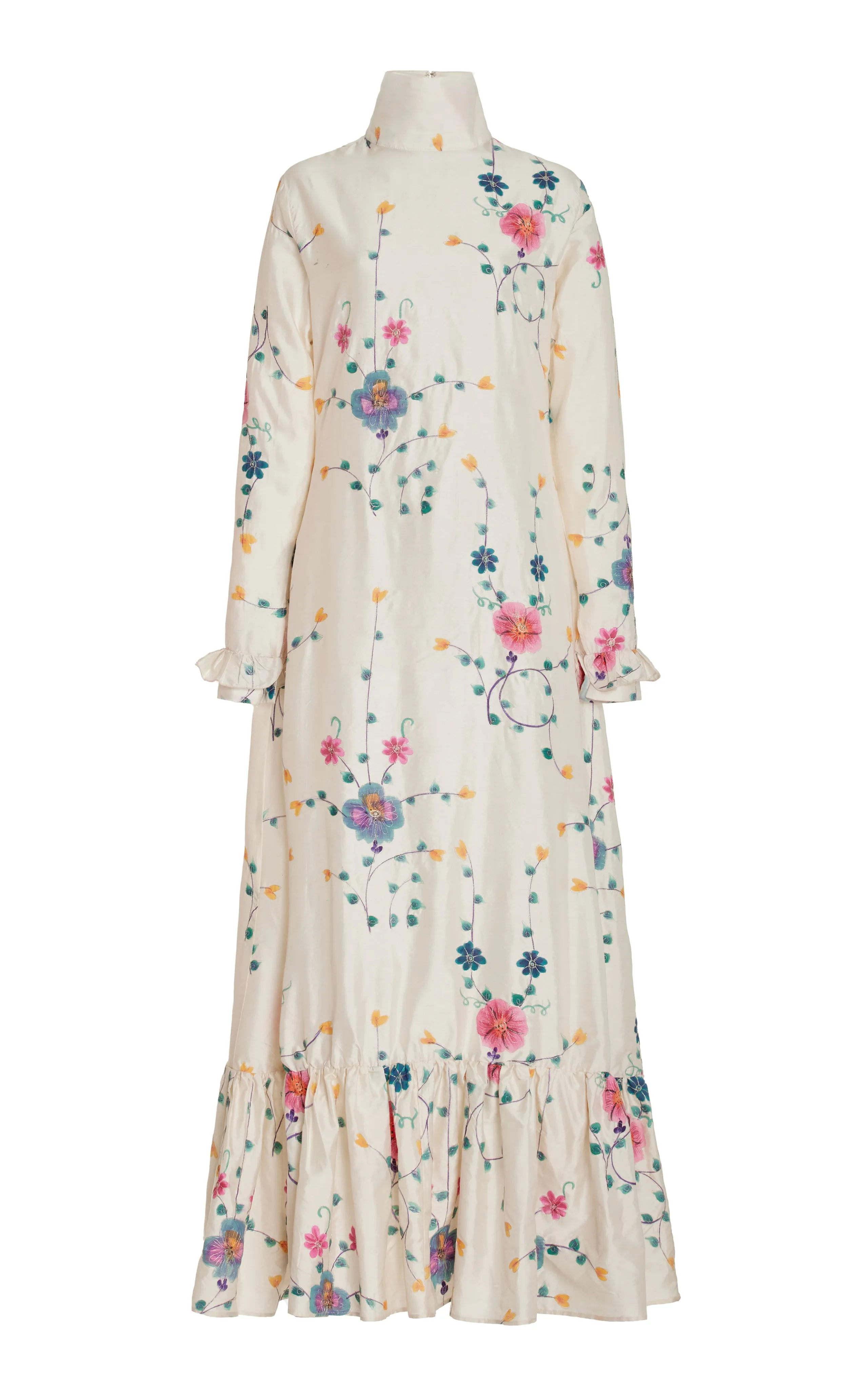 Country Girl Dress- Ivory Floral Silk Dupioni sold by House of Aama product image thumbnail 2