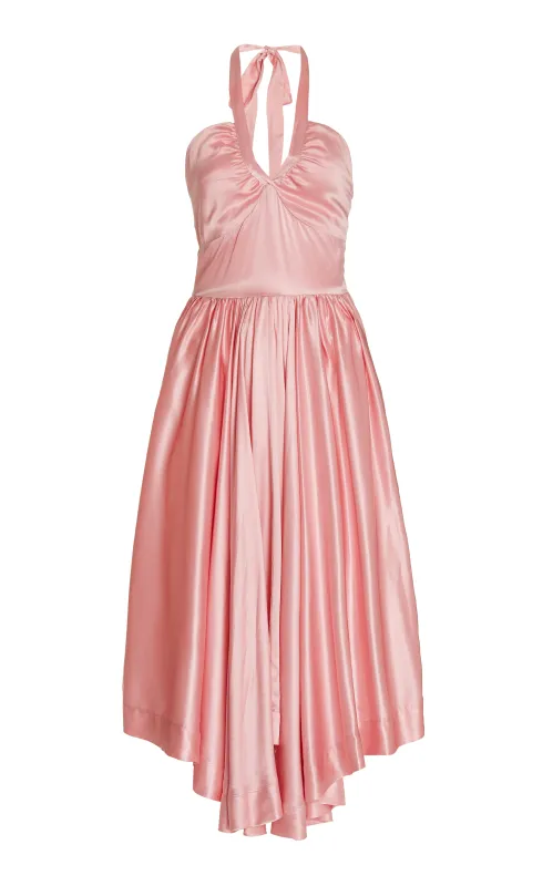 Debutante Silk Dress-Pink-Pre Order made by House of Aama