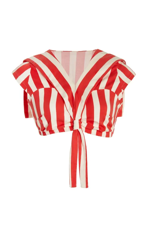 Azaka Sailor Collar Top Cabana Stripe sold by House of Aama