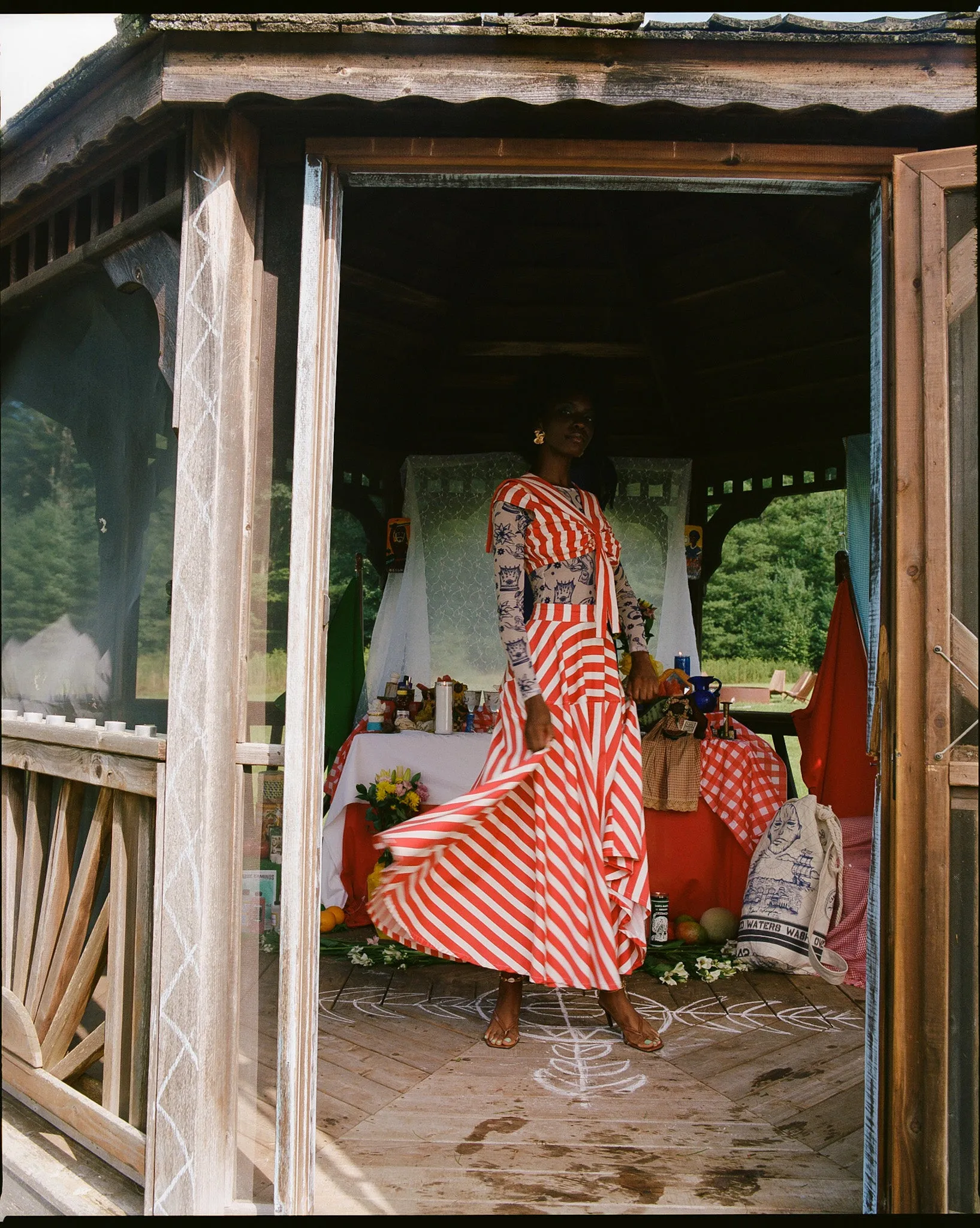 Azaka Full Skirt Cabana Stripe sold by House of Aama product image thumbnail 2