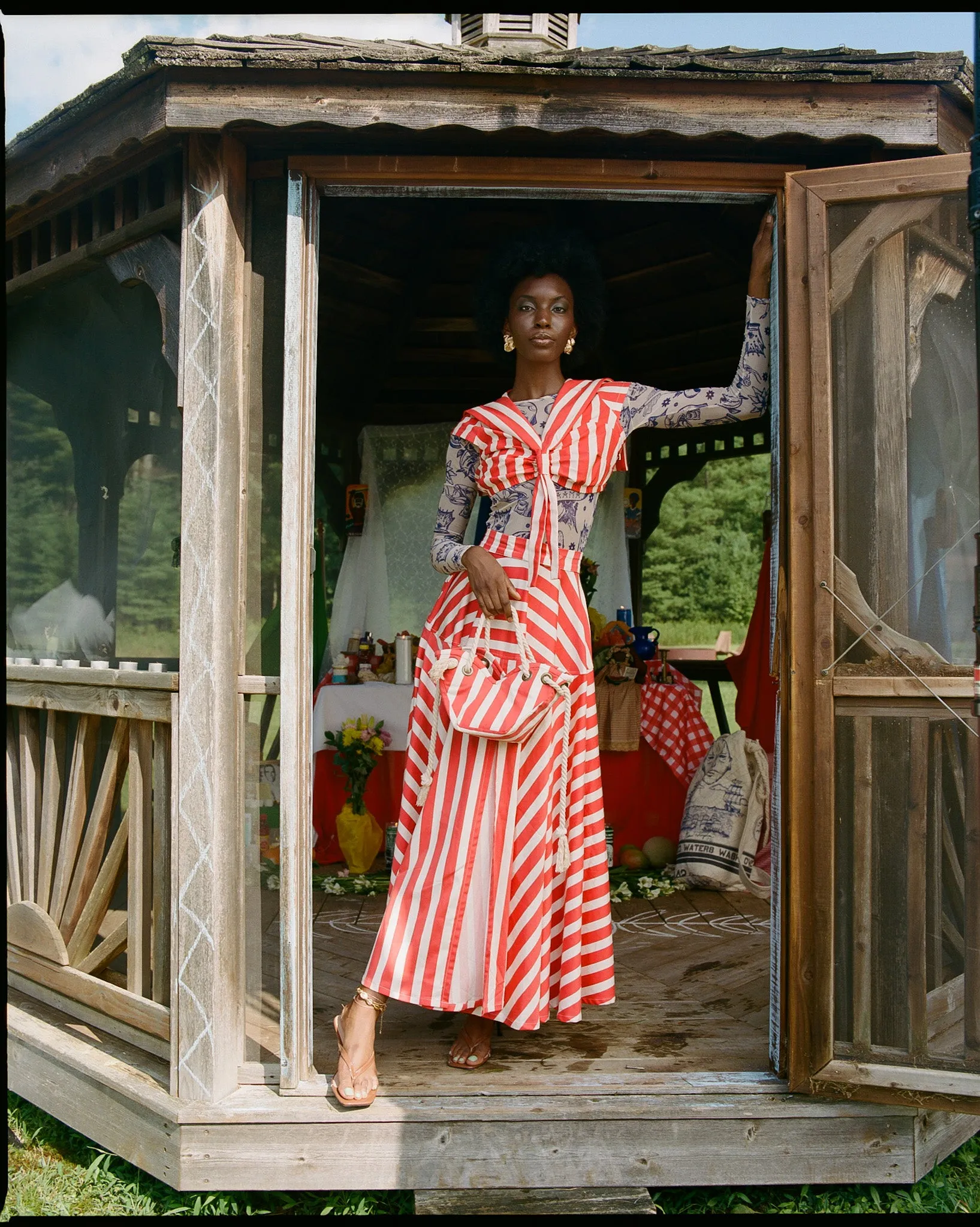 Azaka Full Skirt Cabana Stripe sold by House of Aama product image thumbnail 3